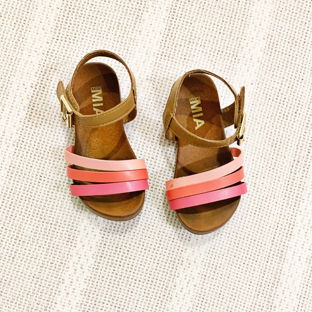 Mini Mia ombré pink straps toddler sandals